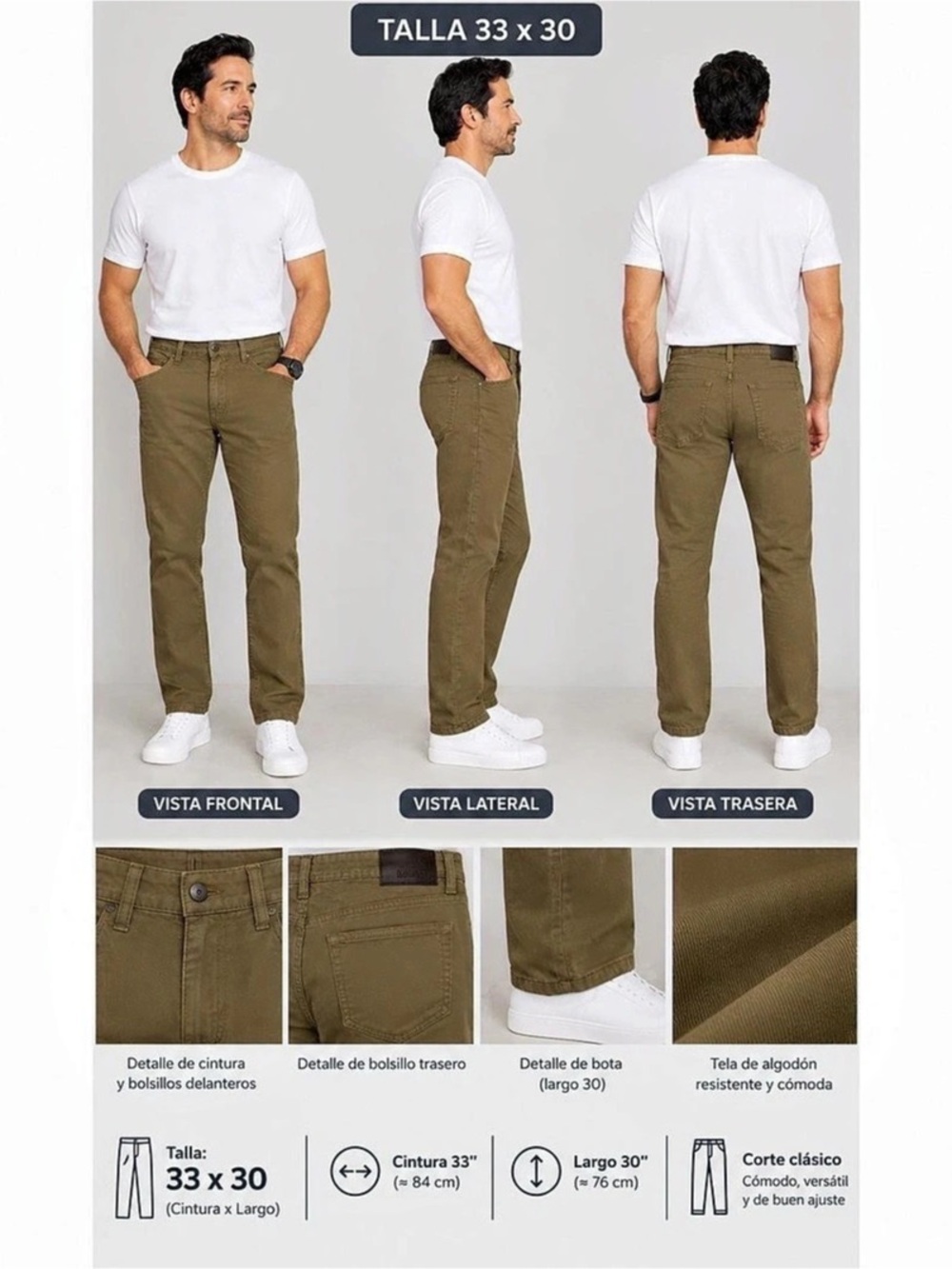 Copper & Oak Flex Comfort 5-Pocket Pant Brown Waist 33 x 30